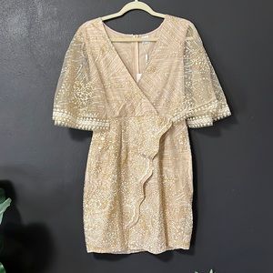 Selfie Leslie Sparkly Cream size L dress. New with Tags